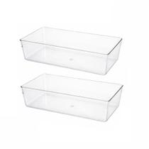 Kit 2 Bandeja Retangular Organizadora Multiuso em Acrílico 30cm Kit 2 Bandeja Retangular Organizadora Multiuso em Acrílico 30cm