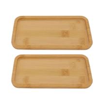 Kit 2 Bandeja Travessa Bambu 20x10cm Petiscos Café Lavabo Multiuso Churrasco Kit 2 Bandeja Travessa Bambu 20x10cm Petiscos Café Lavabo Multiuso Churrasco