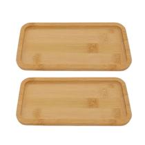 Kit 2 Bandeja Travessa Bambu 20X10Cm Petiscos Café Multiuso