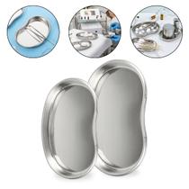 Kit 2 Bandejas Aço Inox Cuba Rim Pequena Grande Consultório