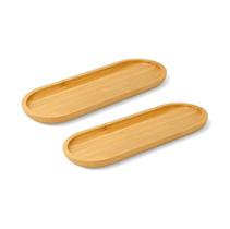 Kit 2 Bandejas De Bambu Resistente Aperitivos Frios Queijo