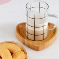 Kit 2 Bandejas De Bambu Travessa Coração Heart