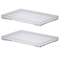 Kit 2 Bandejas Em Acrílico Cristal 25x17x2cm 1639 Paramount Kit 2 Bandejas Em Acrílico Cristal 25x17x2cm 1639 Paramount