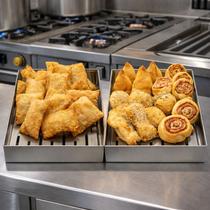 Kit 2 Bandejas Escorredoras de Fritura em Aço Inox 30x40x6cm com Grade Removível