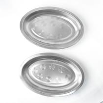 Kit 2 Bandejas oval 21 cm aço inox prática