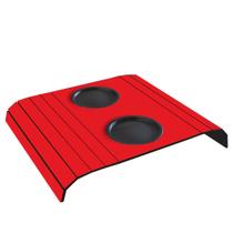 Kit 2 Bandejas Para Braço de Sofá Com Porta Copos - Vermelho