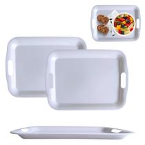 Kit 2 Bandejas pra Servir Café 33cm em Melamina Com Alça