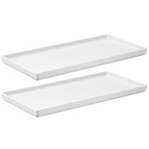 Kit 2 Bandejas Retangular 27x13cm Decorativa Pia Banheiro Branco - Coza