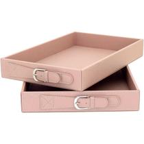 Kit 2 Bandejas Retangular em material sintético Rose Home & Co Kit 2 Bandejas Retangular em material sintético Rose Home & Co