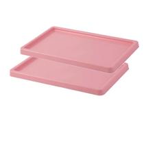 Kit 2 Bandejas Retangulares Tradicional Rosa Bebê - Versatilidade para Mesa e Decoração.