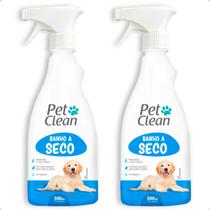 Kit 2 Banhos A Seco Para Cães E Gatos Spray 500ml Pet Clean Kit 2 Banhos A Seco Para Cães E Gatos Spray 500ml Pet Clean
