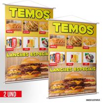 Kit 2 Banners Temos Lanches