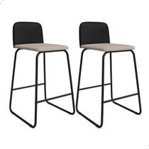 Kit 2 Banqueta Alta Linho Bancada Balcão Churrasqueira Ferro Estofada Linho Kit 2 Banqueta Alta Linho Bancada Balcão Churrasqueira Ferro Estofada Linho