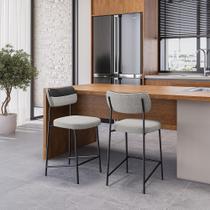 Kit 2 Banqueta Alta Maia Bar Cozinha Espaço Gourmet Preto/Cinza Kit 2 Banqueta Alta Maia Bar Cozinha Espaço Gourmet Preto/Cinza