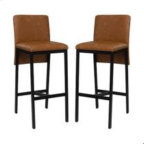 Kit 2 Banqueta Alta Napoles com Encosto Estofado em cor Sintetico Estrutura em Aço Carbono Preta Ferro Bancada Gourmet Americana Quiosque Bistro Kit 2 Banqueta Alta Napoles com Encosto Estofado em cor Sintetico Estrutura em Aço Carbono Preta Ferro Bancada Gourmet Americana Quiosque Bistro
