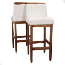Kit 2 Banqueta Alta Safira Para Cozinha De Madeira Maciça Estofada Com Encosto Para Bancada Americana E Área Gourmet Kit 2 Banqueta Alta Safira Para Cozinha De Madeira Maciça Estofada Com Encosto Para Bancada Americana E Área Gourmet