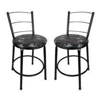 Kit 2 Banqueta Baixa 3 Arames Para Cozinha, Balcão e Bancada