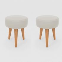 Kit 2 Banqueta Baixa Cozinha 48cm Estofada Off-White Madeira Maciça Urban Kit 2 Banqueta Baixa Cozinha 48cm Estofada Off-White Madeira Maciça Urban