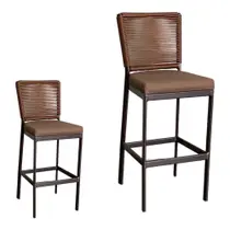 Kit 2 Banqueta Balcão Cozinha Churrasqueira Moderna Alumínio