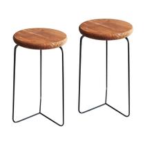 Kit 2 Banqueta Banco Aço Média Cozinha Bar Balcão 60cm Altur