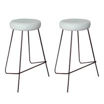 Kit 2 Banqueta Banco Aço Média Cozinha Bar Balcão 63cm Bege