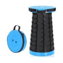 Kit 2 Banqueta Banco Azul Retrátil Ajustável Portátil Com Alça Pesca Camping