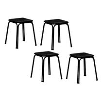 Kit 2 Banqueta de Cozinha 1748 2 Banquetas Preto - Carraro