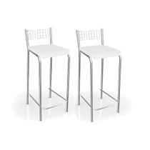Kit 2 Banqueta de Cozinha Gênova B705CR Un Cromada/Branco - Kappesberg
