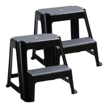 Kit 2 Banqueta Escada Plástico 2 Degraus Resistente Multiuso
