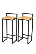 kit 2 Banqueta Industrial Com encosto Alta Bistrô Estilo Rustica para balcão area de lazer