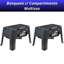 Kit 2 Banqueta Mala Maleta c/ Compartimentos e Travas Aço Multiuso Manicure Kit 2 Banqueta Mala Maleta c/ Compartimentos e Travas Aço Multiuso Manicure