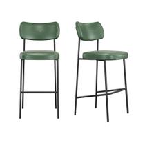 Kit 2 Banqueta Média Maia Bar Cozinha Espaço Gourmet Verde