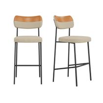 Kit 2 Banqueta Média Maia Bar Cozinha Espaço Gourmet Whisky/Gengibre