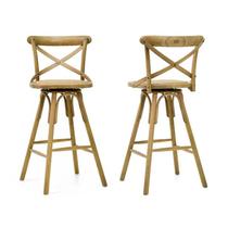 KIT 2 Banqueta Paris Oak Base Giratória - Datelli Design KIT 2 Banqueta Paris Oak Base Giratória - Datelli Design