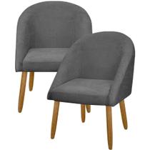 Kit 2 Banqueta Poltrona Lua Bouclê Sala Penteadeira Ou Salão