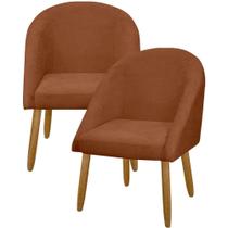 Kit 2 Banqueta Poltrona Lua Bouclê Sala Penteadeira Ou Salão