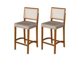 Kit 2 Banqueta Roma Alta Bar Luxo Pés Em Madeira Maciça E Rattan Roma Área Gourmet Balcão Sacada Kit 2 Banqueta Roma Alta Bar Luxo Pés Em Madeira Maciça E Rattan Roma Área Gourmet Balcão Sacada