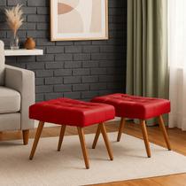 Kit 2 Banqueta Rubi Confort Moderna Pes Madeira Decorativa