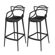 Kit 2 Banquetas Allegra Masters Altas Cozinha Bar Pretas