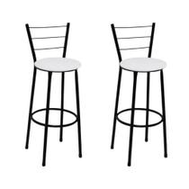 Kit 2 Banquetas Alta Banco Com Encosto Para Bancada Cozinha Bar Balcão Bistro Area Gourmet Varias Cores