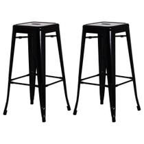 Kit 2 Banquetas Alta Bar Balcão Bancada Pub Bistrô Cozinha Americana Tolix Iron Industrial