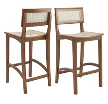 Kit 2 Banquetas Alta Bar Luxo Karina Pés Em Madeira Maciça Rattan Balcão Área Gourmet Sacada Premium Kit 2 Banquetas Alta Bar Luxo Karina Pés Em Madeira Maciça Rattan Balcão Área Gourmet Sacada Premium