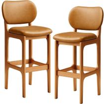 Kit 2 Banquetas Alta Betta Imbuia Whisky Kit 2 Banquetas Alta Betta Imbuia Whisky