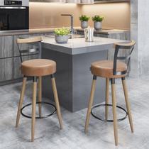 Kit 2 Banquetas Alta Bistro Luxo Para Cozinha Balcão Moscou