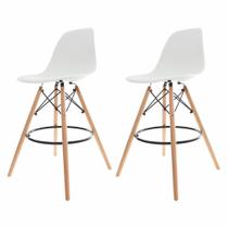 Kit 2 Banquetas Alta Charles Eames Eiffel Branca