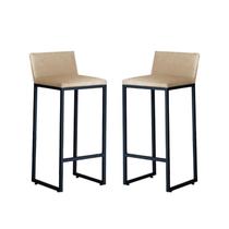 Kit 2 Banquetas Alta Dani Reforçada Decorativa Balcão Bancada Cozinha Bar Base Preta material sintético