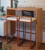 KIT 2 Banquetas Alta de Ferro com estofado - Cozinha bar balcão - Cobre KIT 2 Banquetas Alta de Ferro com estofado - Cozinha bar balcão - Cobre