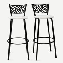 Kit 2 Banquetas Alta Eclipse Preta Cadeira Para Balcão Ilha Bar Bancada Cozinha Gourmet Área De Lazer Itagold