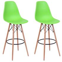Kit 2 Banquetas Alta Eiffel Eames Base Madeira Cozinha Bar Kit 2 Banquetas Alta Eiffel Eames Base Madeira Cozinha Bar