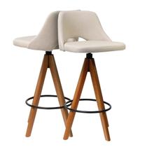 Kit 2 Banquetas Alta Giratória em Madeira Com Apoio de Pés Para Bancadas Pubs e Bares Salão de Festas Restaurantes Kit 2 Banquetas Alta Giratória em Madeira Com Apoio de Pés Para Bancadas Pubs e Bares Salão de Festas Restaurantes